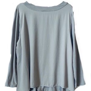 J Jill Wearever Top Womens 2X Layered Long Sleeve Knit Gray EUC - 48 hr sale